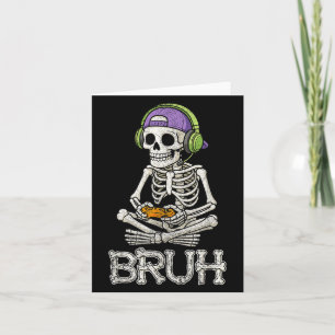 Funny Gamer Skeleton Gamer Teen Boys Video Gaming Karte
