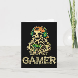 Funny Gamer Skeleton Gamer Teen Boys Video Gaming Karte