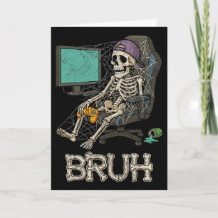Funny Gamer Skeleton Gamer Teen Boys Video Gaming Karte