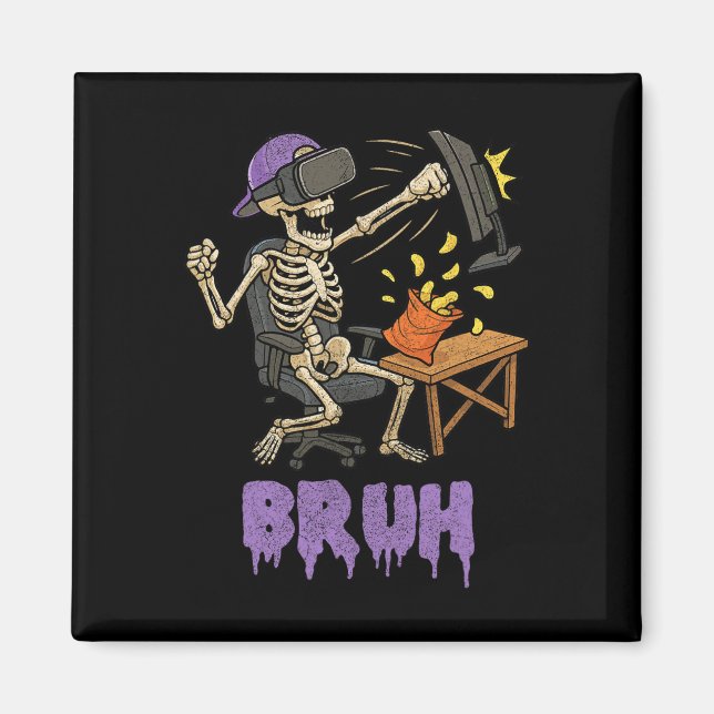 Funny Gamer Skeleton Gamer Teen Boys Video Gaming  Magnet (Vorne)