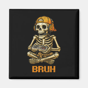 Funny Gamer Skeleton Gamer Teen Boys Video Gaming Magnet