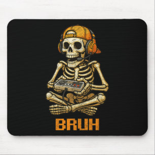Funny Gamer Skeleton Gamer Teen Boys Video Gaming Mousepad