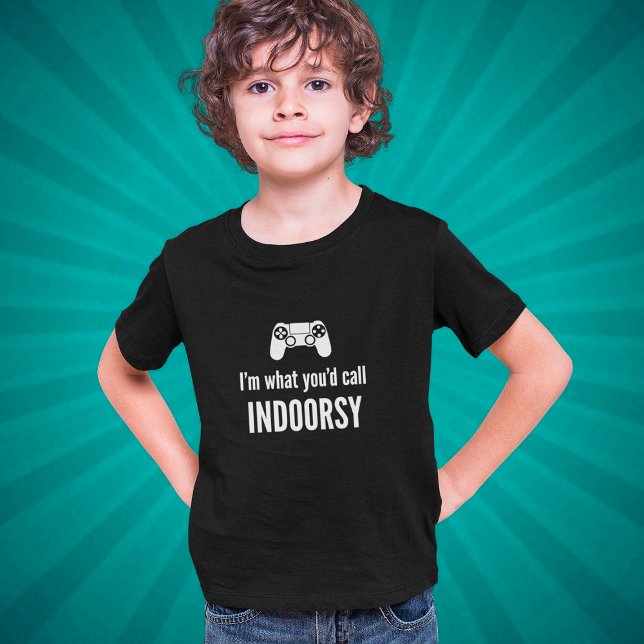 Funny Gamer T - Shirt - Ich bin, was man Indoorsy  (Von Creator hochgeladen)