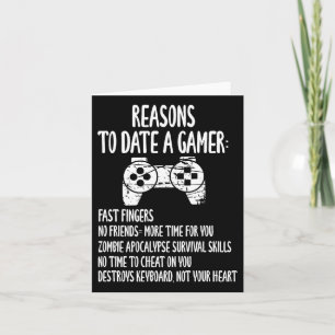 Funny Gamer Text Design - Gamer Boyfriend -fun - V Karte