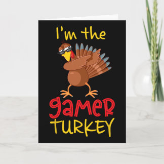 Funny Gamer Turkey Matching Family Group Thanksgiv Karte