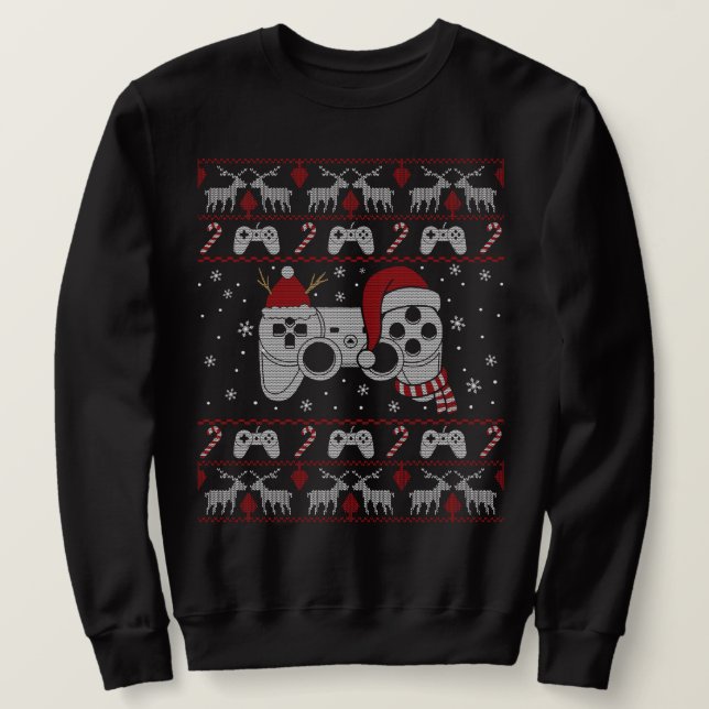 Funny Gamer Ugly Christmas Sweater For Men Women Sweatshirt (Design vorne)