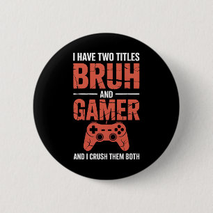 Funny Gamer Vintage Videospiele für Boys Brother S Button