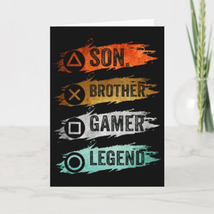 Funny Gamer Vintage Videospiele für Boys Brother S Karte
