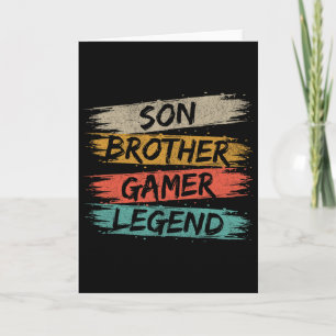 Funny Gamer Vintage Videospiele für Boys Brother S Karte