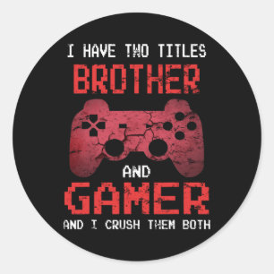 Funny Gamer Vintage Videospiele für Boys Brother S Runder Aufkleber