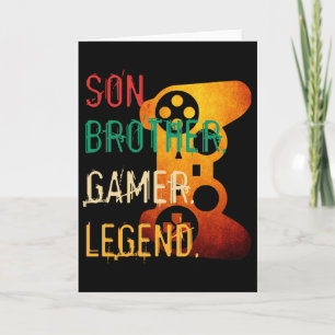 Funny Gamer Vintage Videospiele für Boys Son Broth Karte