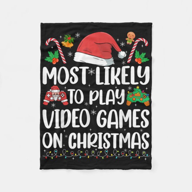 Funny Gamer Xmas Likely Play Video Games On Christ Fleecedecke (Vorderseite)