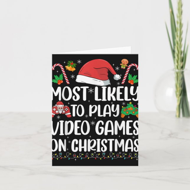 Funny Gamer Xmas Likely Play Video Games On Christ Karte (Vorderseite)