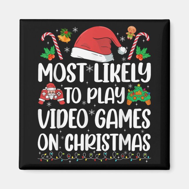 Funny Gamer Xmas Likely Play Video Games On Christ Magnet (Vorne)