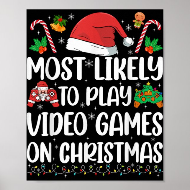 Funny Gamer Xmas Likely Play Video Games On Christ Poster (Vorne)