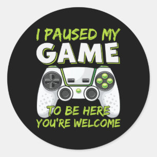 Funny Gaming Boys Girls Men Gamer Videospiel Spiel Runder Aufkleber