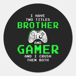 Funny Gaming Brothers T-Shirt - Gamer Geschenke fü Runder Aufkleber