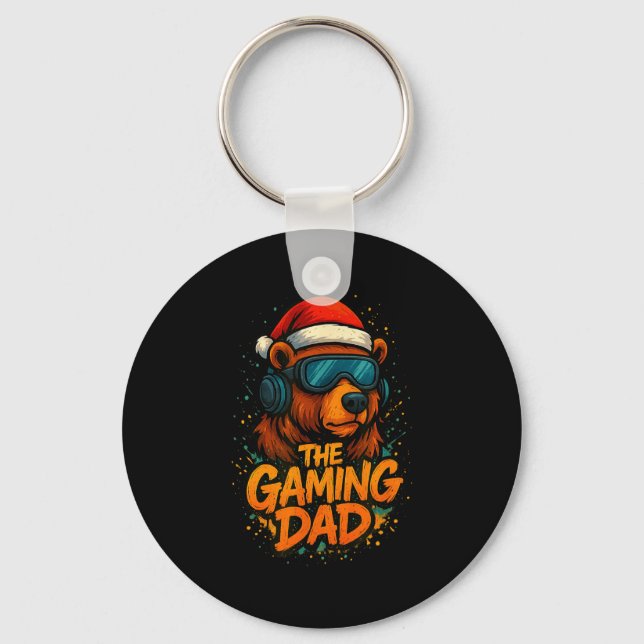 Funny Gaming Dad Christmas Outfit Gamer Gift  Schlüsselanhänger (Vorderseite)