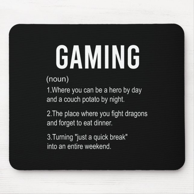Funny Gaming Definition2 Mousepad (Vorne)
