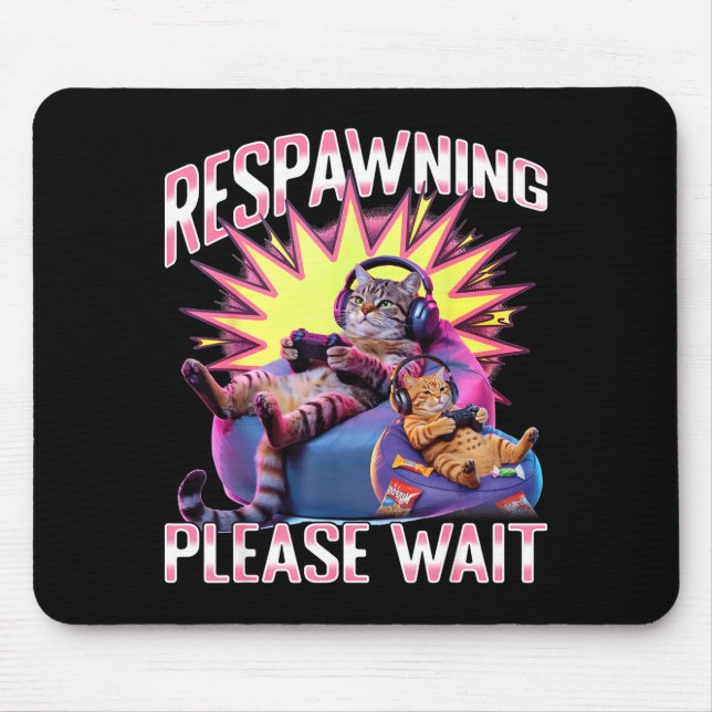 Funny Gaming Gamer Cat  Mousepad (Vorne)