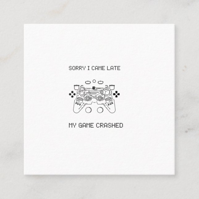Funny Gaming Gamer_game stürzt ab Quadratische Visitenkarte (Vorderseite)