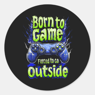 Funny Gaming Grafik T-Shirt für Kinderspielzeugvid Runder Aufkleber