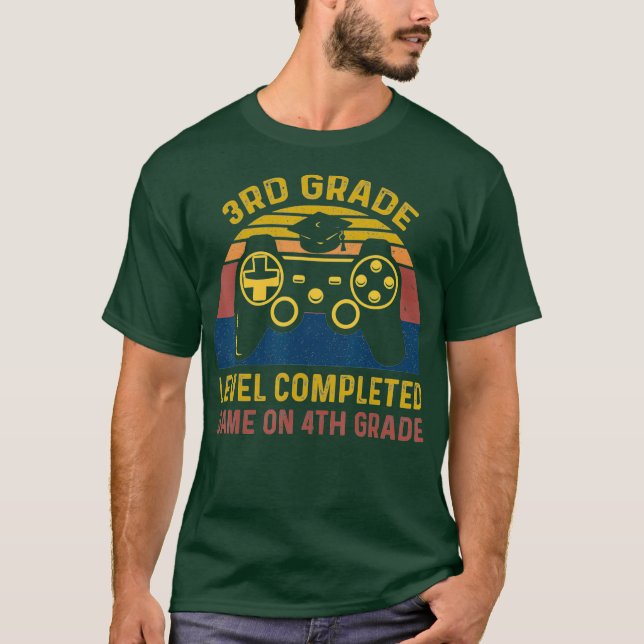 Funny Gaming Level Completed 3rd Grade Graduate T-Shirt (Vorderseite)
