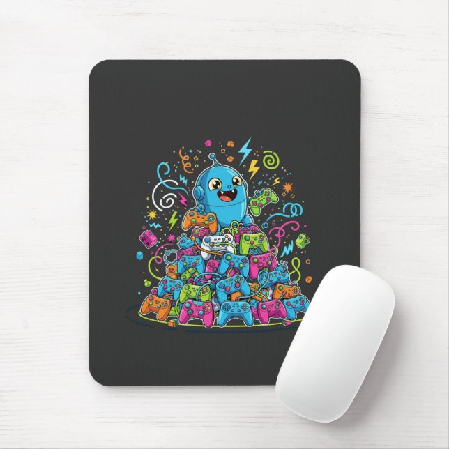 Funny Gaming Never Ends  Mousepad (Mit Mouse)