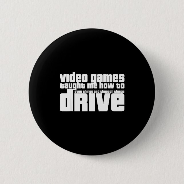 Funny Gaming New Driver Video Game Driving Instruc Button (Vorderseite)