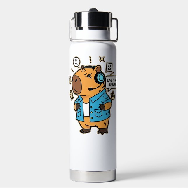Funny Gaming Thermos – Lag Is My Enemy Personalize Trinkflasche (Hinten)