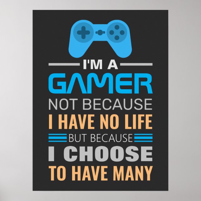 Funny Gaming Zitat Poster (Vorne)