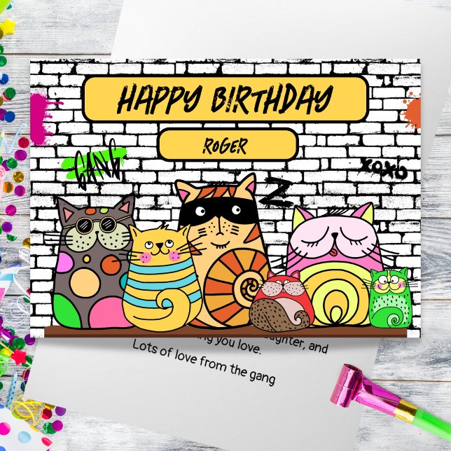 Funny Gangsta Cats Geburtstagskarte Karte (Funny Gangsta Cats Birthday Card)