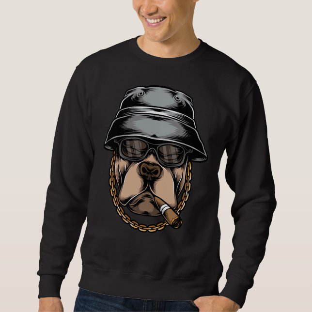 Funny Gangsta Pitbull Sweatshirt (Vorderseite)