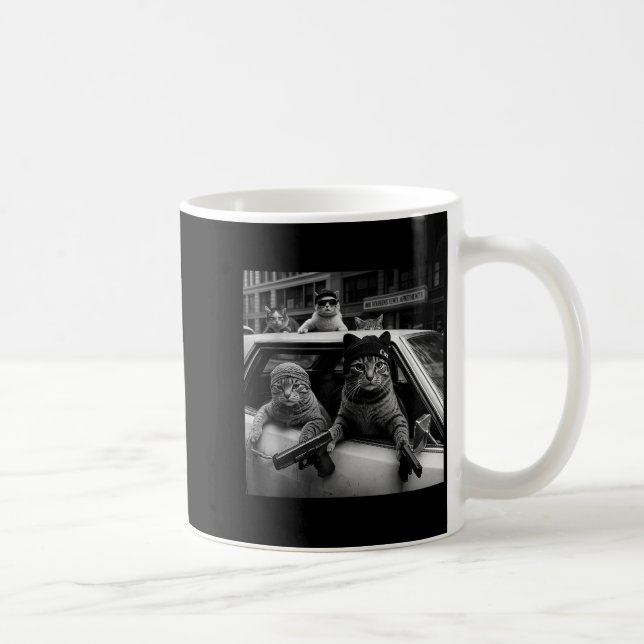 Funny Gangster Cats Men Women Lover Cat Street Gra Kaffeetasse (Rechts)