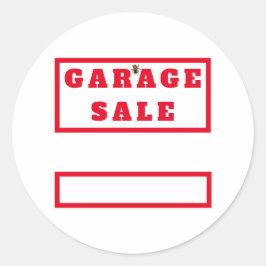 Funny Garage Sale Runder Aufkleber
