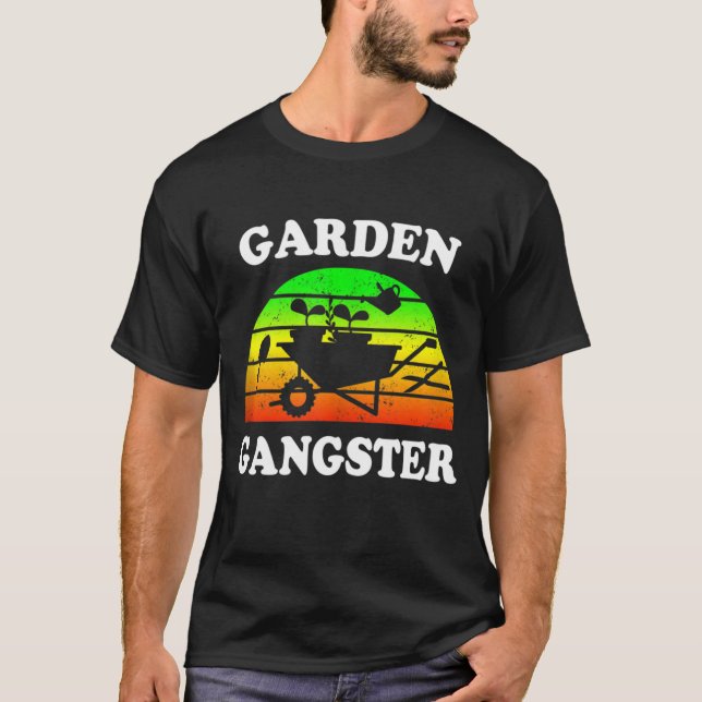 Funny Garden Gangster Sprichwort Pufferung Männer  T-Shirt (Vorderseite)