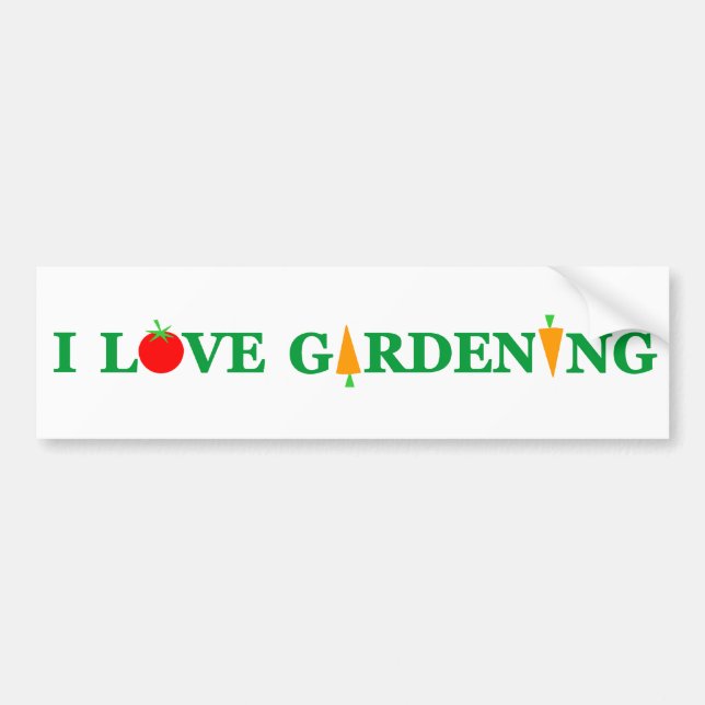 Funny Gardener I LIEBE GARDENING! Autoaufkleber (Vorne)