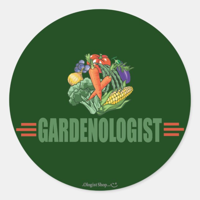 Funny Gardener Runder Aufkleber (Vorderseite)