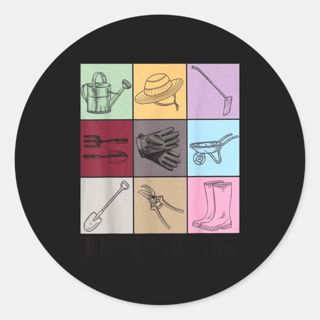 Funny Gardening Lover S Plant Lover , Men's G Clic Runder Aufkleber (Vorderseite)