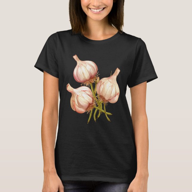 Funny Garlic Plants  T-Shirt (Vorderseite)