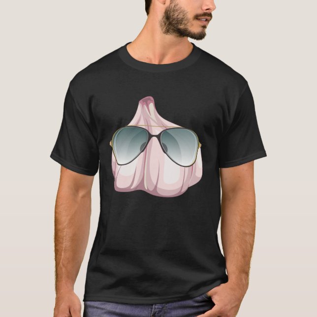 Funny Garlic With Shades Outfit Love Spices T-Shirt (Vorderseite)