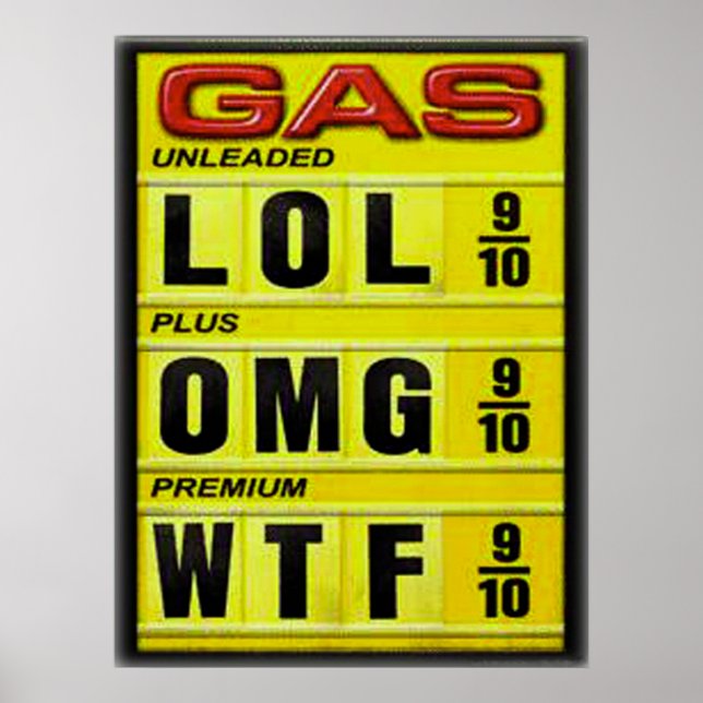 Funny Gas Price Poster (Vorne)