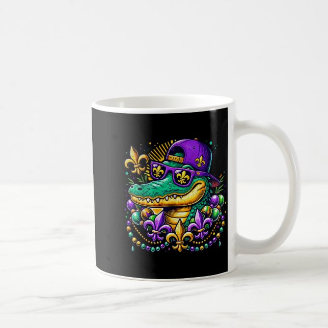 Funny Gator Mardi Gras  Kaffeetasse (Rechts)