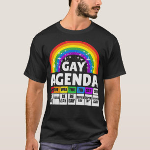 Funny Gay Agenda Rainbow LGBTQ Lesbischer Gay Prid T-Shirt