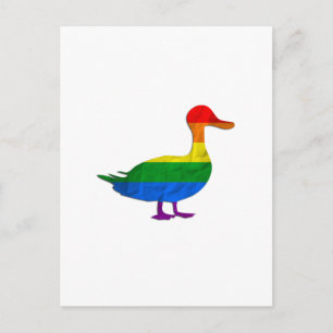 Funny Gay and Lesbian Pride Duck, Quack Quack Postkarte