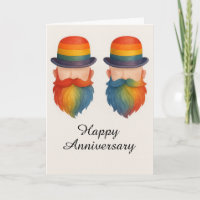 Funny Gay Beard Couple Jubiläum RegenbogenPriester