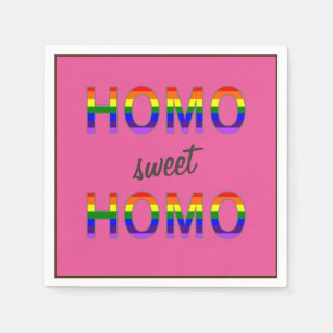 Funny Gay Homo Sweet Homo Serviette