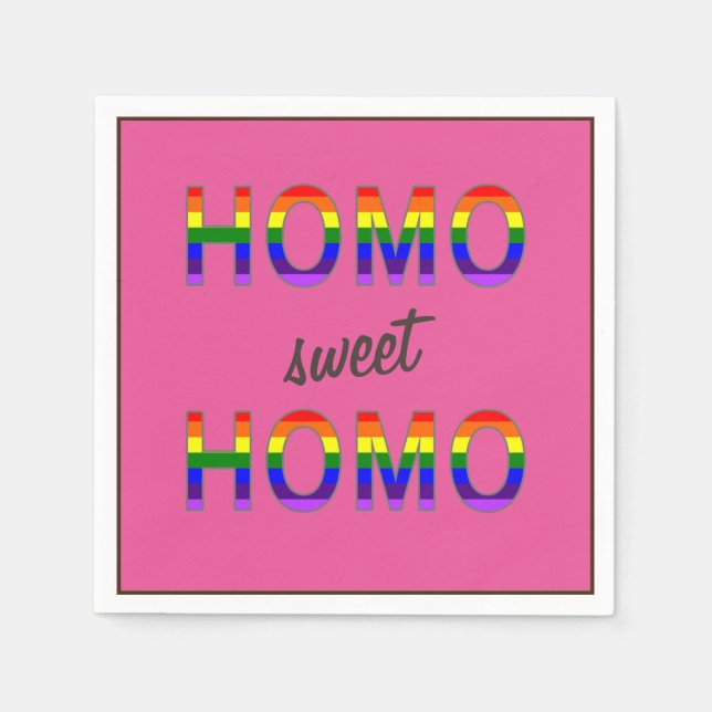 Funny Gay Homo Sweet Homo Serviette (Vorderseite)