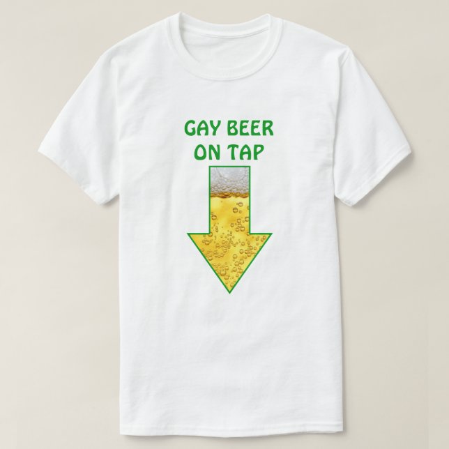 Funny Gay Joke Beer Party Club T-Shirt (Design vorne)