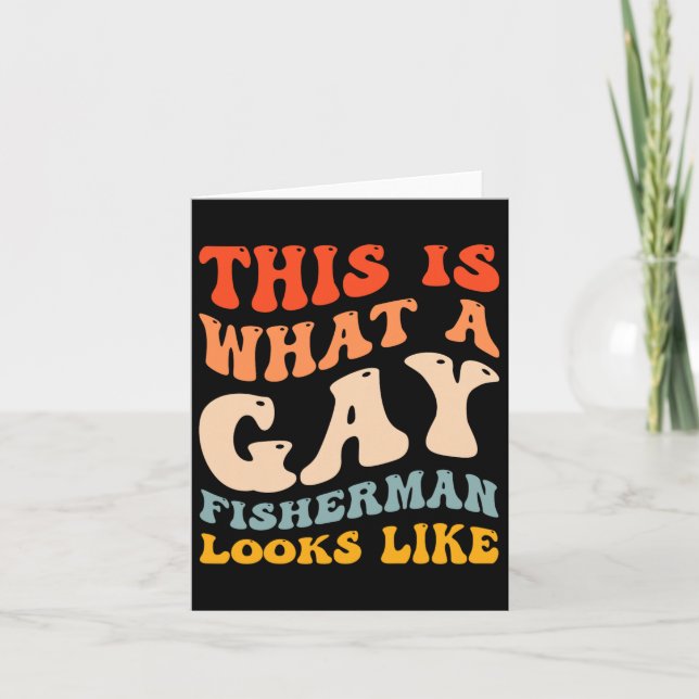 Funny Gay Pride Fischen, was ein Gay Fisherman sie Karte (Vorderseite)